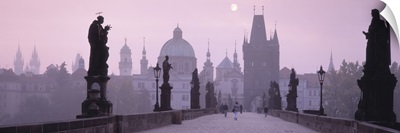 Charles Bridge and Spires of Old Town Prague Czech Republic