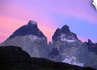 Chile, Torres Del Paine National Park, Low angle view of rock mountain peaks