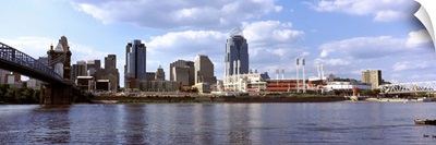 City at the waterfront, Ohio River, Cincinnati, Hamilton County, Ohio