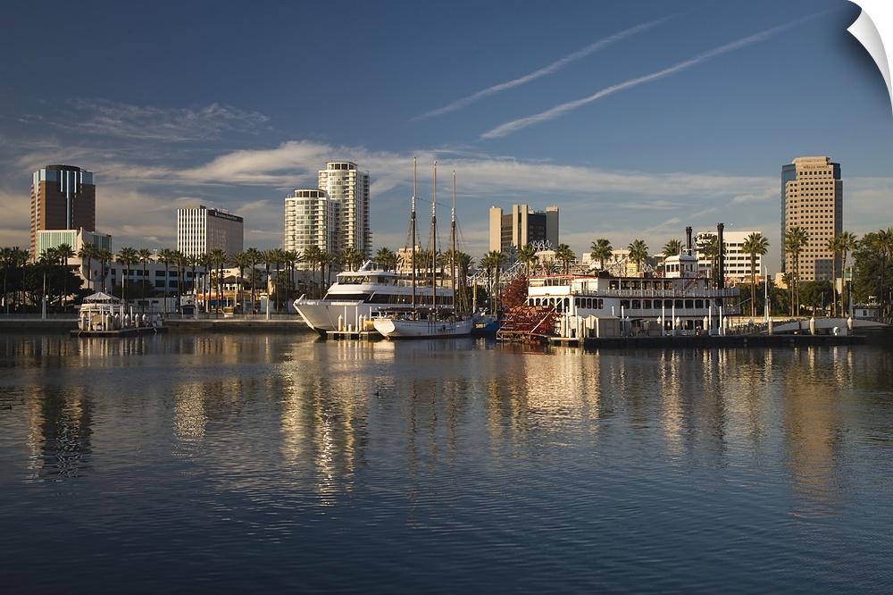 City at the waterfront, Shoreline Village, Long Beach, Los Angeles County, California, USA