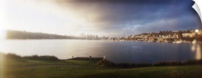 City at the waterfront with Gasworks Park in the background Seattle King County Washington State