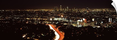 City lit up at night, Hollywood, City Of Los Angeles, Los Angeles County, California
