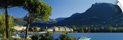 City on the waterfront, Lake Lugano, Lugano, Switzerland