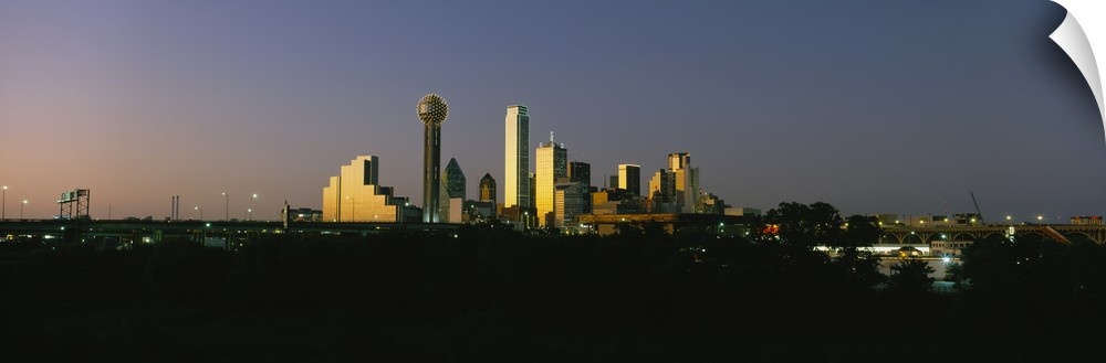 City skyline at dusk, Dallas, Texas