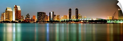 City skyline at night San Diego California