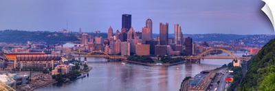 City viewed from the West End at Sunset Pittsburgh Allegheny County Pennsylvania