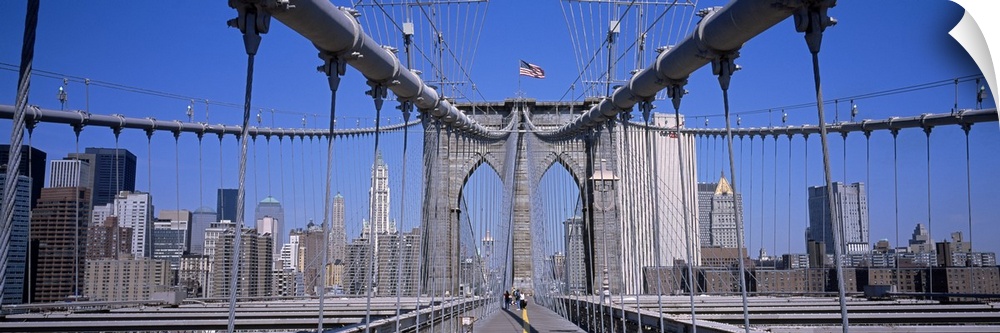 Close-up of a bridge, Brooklyn Bridge, Manhattan, New York City, New York State