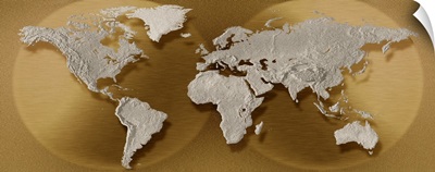 Close-up of a world map