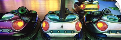 Close-up of bumper cars, Amusement Park, Stuttgart, Germany
