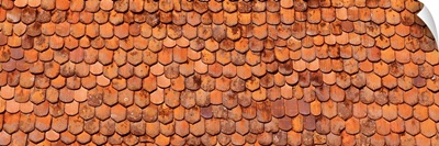 Close-up of old roof tiles, Rothenburg, Germany