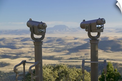 Close-up of two telescopes at an observatory, McDonald Observatory, Fort Davis, Texas