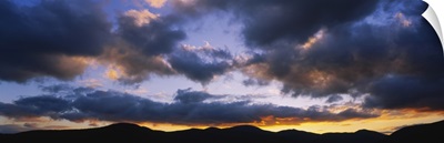 Clouds over mountains at dusk, Stowe, Lamoille County, Vermont