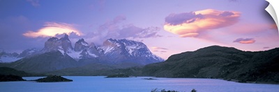 Clouds over mountains, Towers of Paine, Torres del Paine National Park, Chile