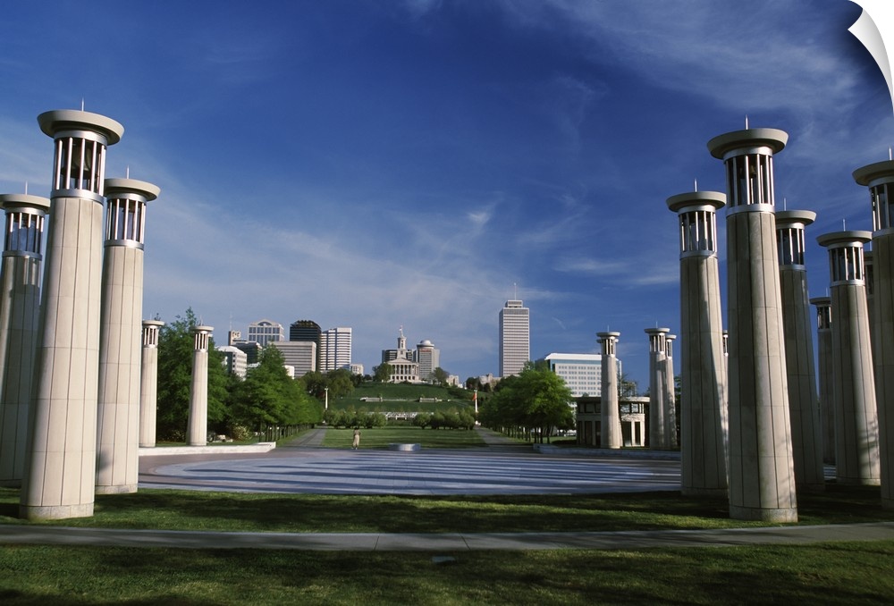 Colonnade in a park, 95 Bell Carillons, Bicentennial Mall State Park, Nashville, Davidson County, Tennessee,