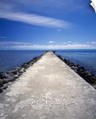 Concrete Pier and Ocean South Pacific
