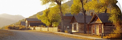 Cottages at a roadside, Bannack State Park, Dillon, Montana