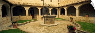 Courtyard of a convent, San Damiano Convent, Assisi, Perugia Province, Umbria, Italy