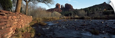 Creek with rock formations in the background, Red Rock Crossing, Sedona, Coconino County, Arizona
