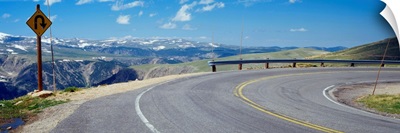 Curve in Road in Beartooth Mountains MT
