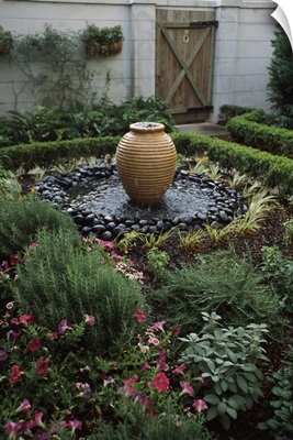 Decorative urn in a garden, Savannah, Chatham County, Georgia,