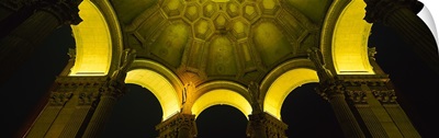 Details of the cupola ceiling, Palace of Fine Arts, San Francisco, California,