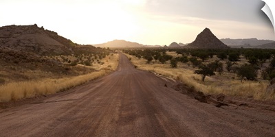 Dirt road passing through a desert, Namibia