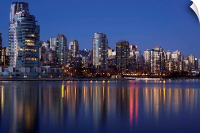 Downtown skylines at the waterfront, Vancouver, British Columbia, Canada