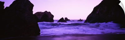 Dusk on the Santa Cruz coastline, California