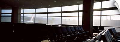 Empty seats in an airport lounge,