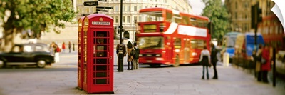 England, London, Trafalgar Square, phone box