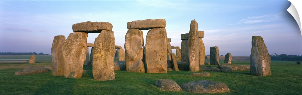Panorama of the famous prehistoric monument Stonehenge located in England.