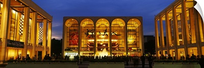 Entertainment building lit up at night, Lincoln Center, Manhattan, New York City, New York State