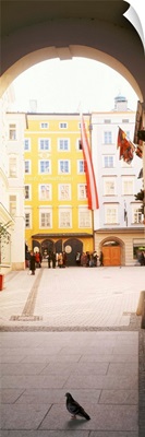 Facade of a building, Birthplace Of Wolfgang Amadeus Mozart, Getreidegasse, Salzburg, Austria
