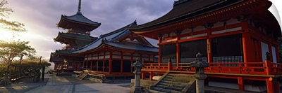 Facade of a temple, Kiyomizu-Dera Temple, Kyoto, Kyoto Prefecture, Kinki Region, Honshu, Japan