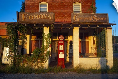 Facade of an old gas station