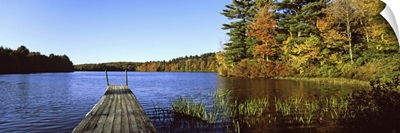Fall colors along a New England lake, Goshen, Hampshire County, Massachusetts
