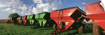 Farm equipment in a field, York, York County, Nebraska