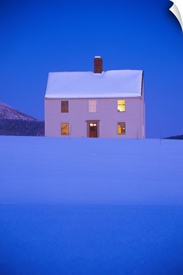 Farmhouse in Snow Covered Field Lyndonville VT