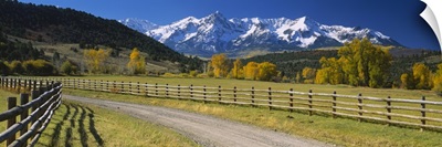 Fence along a road, Sneffels Range, Colorado