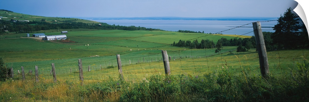 Fence in a field, Charlevoix, Quebec, Canada