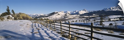 Fence on a landscape, Telluride, Colorado