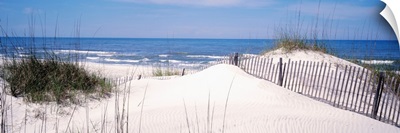 Fence on the beach, Gulf Of Mexico, St. Joseph Peninsula State Park, Florida