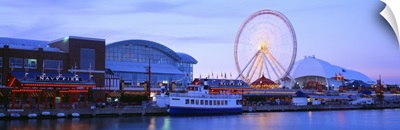 Ferris wheel at the waterfront, Navy Pier, Lake Michigan, Chicago, Cook County, Illinois