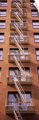 Fire escape ladders of a building, San Francisco, California