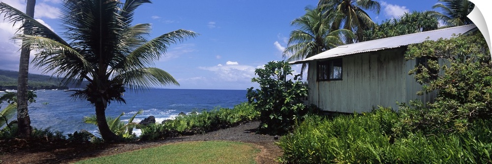 Fishing shack on the coast, Kahanu Garden, National Tropical Botanical Garden, Hana, Maui, Hawaii