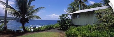 Fishing shack on the coast, Kahanu Garden, National Tropical Botanical Garden, Hana, Maui, Hawaii