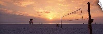 Florida, Gulf of Mexico, Florida, Venice, Venice Beach, Sunset over a beach