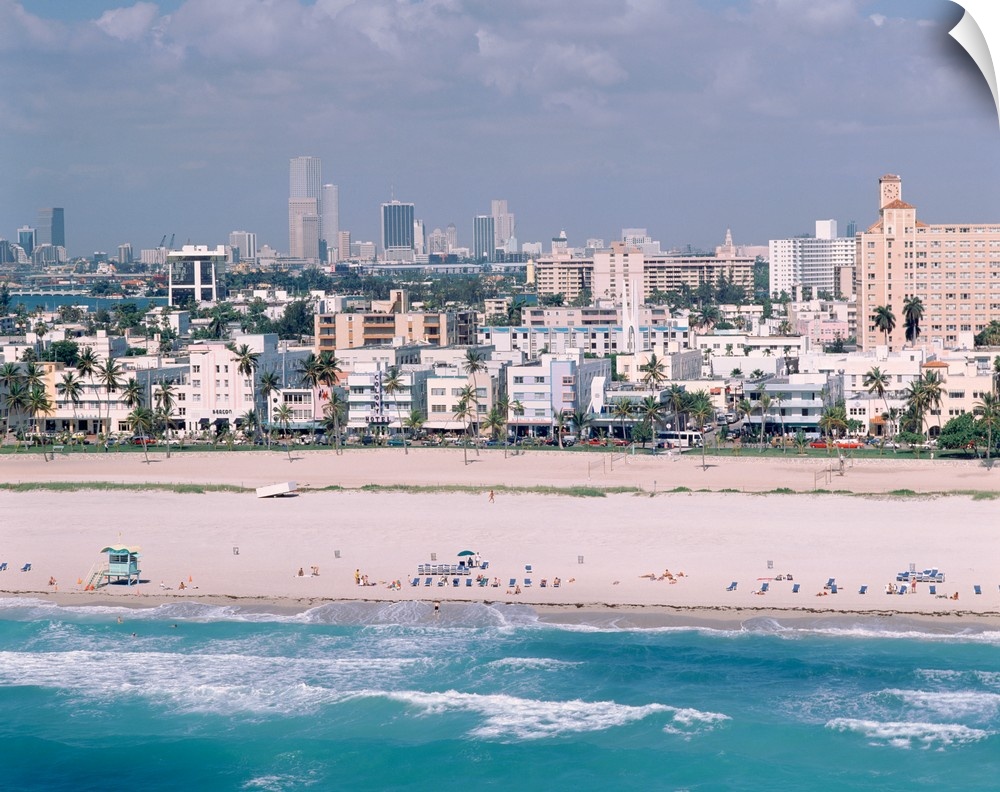 Florida, Miami, Aerial view of the Miami Beach
