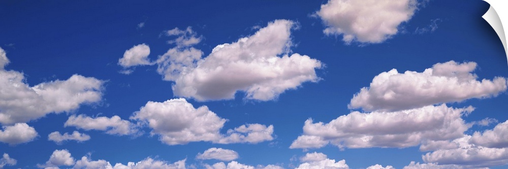 Fluffy Clouds in Fair Weather Sky