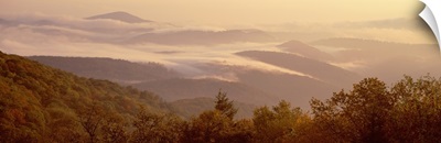 Fog over mountains, Blue Ridge Parkway, North Carolina